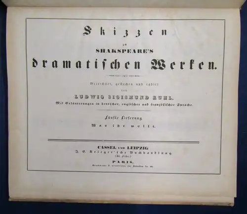 Skizzen zu Shakspeare's Was ihr wollt, gezeichnet gestochen, radirt um 1840 js