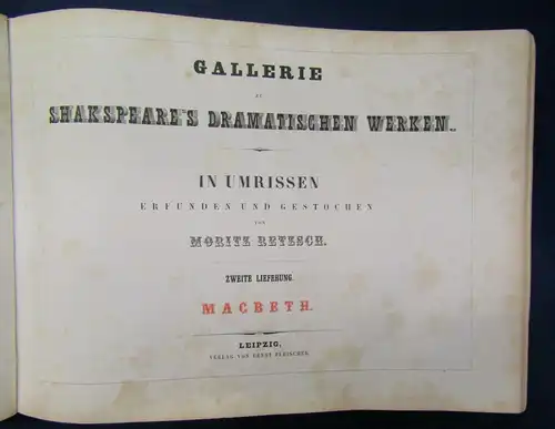 Gallerie zu Shakespear´s Dramatischen Werken 106 gestochene Taf. o.J. um 1845 js