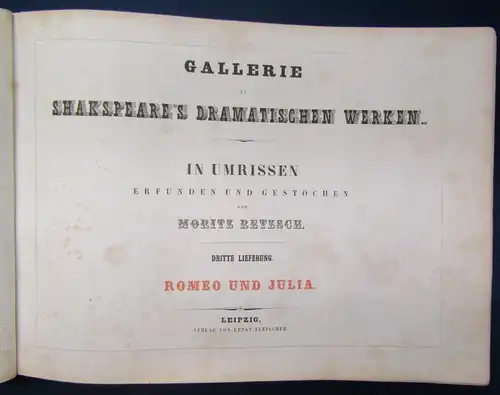 Gallerie zu Shakespear´s Dramatischen Werken 106 gestochene Taf. o.J. um 1845 js