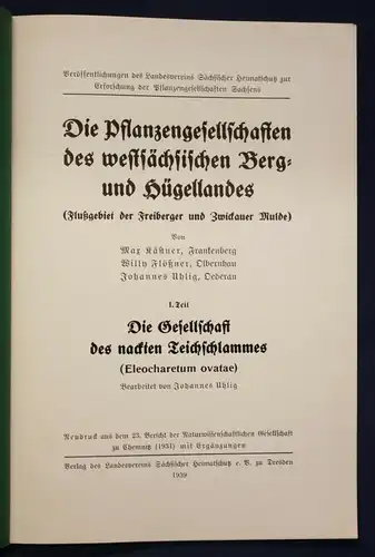 Kästner die Pflanzengesellschaften des westsächs. Berg- & Hügellandes 1939 sf