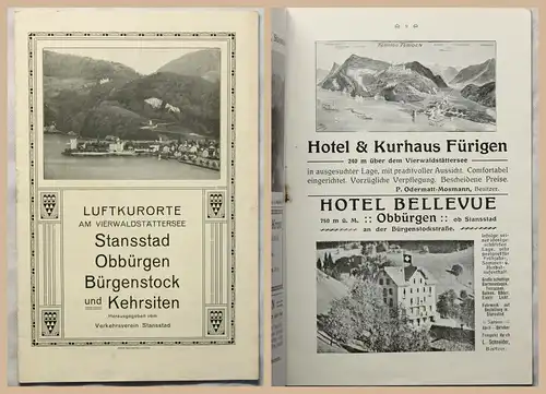 Luftkurorte am Vierwaldstättersee Alter Werbeprospekt Broschüre Reisen um 1915