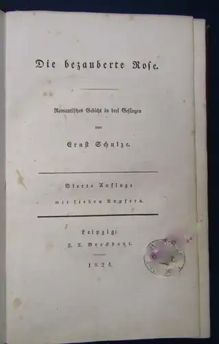 Schulze Die bezauberte Rose 1824 Belletristik mit sieben Kupferstichen js