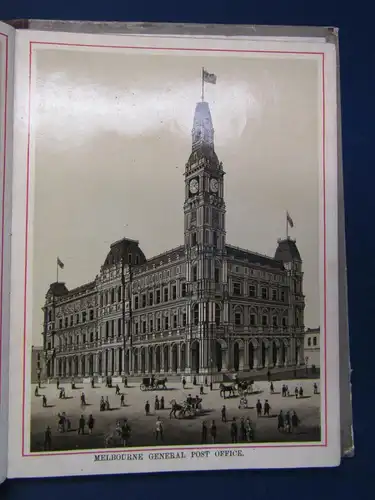Leporello von Melbourne Views um 1890 Ortskunde Australien Architektur sf