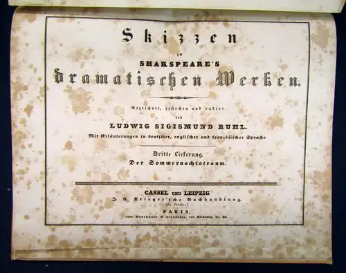 Skizzen zu Shakespears Dramatischen Werken "Der Sommernachtstraum" um 1840 sf