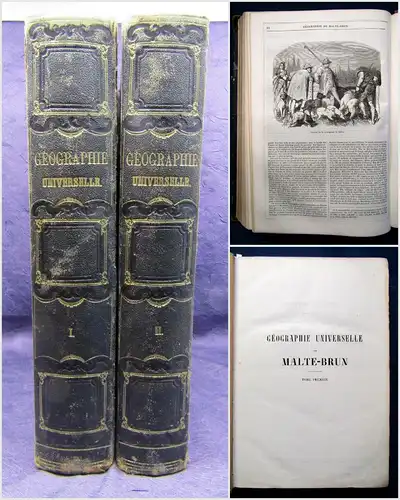 Geographie Universelle de Malte - Brun 2 Bde um 1860 illustriert Gustav Dore sf