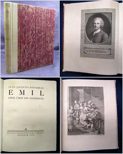 Rousseau Emil oder Über die Erziehung 1919 Nr. 220 von 500 Exemplare sf