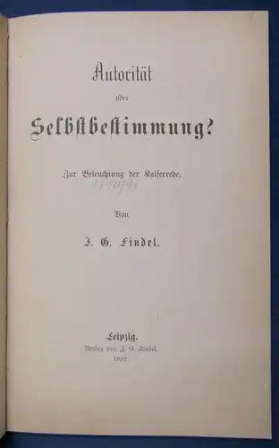 Autorität oder Selbstbestimmung Zur Beleuchtung der Kaiserrede 1892 selten js