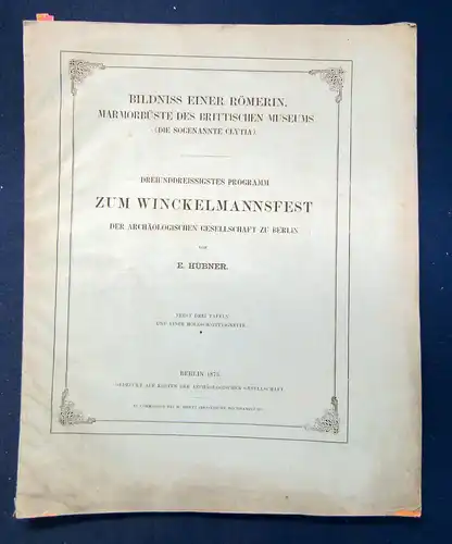 Hübner Bildniss einer Römerin (33. Programm zum Winckelmannsfest) 1873 sf