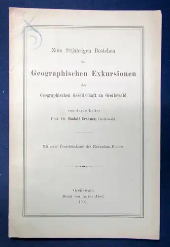 Credner Zum 20jährigen Bestehen der Geographischen Exkursionen 1903 sf