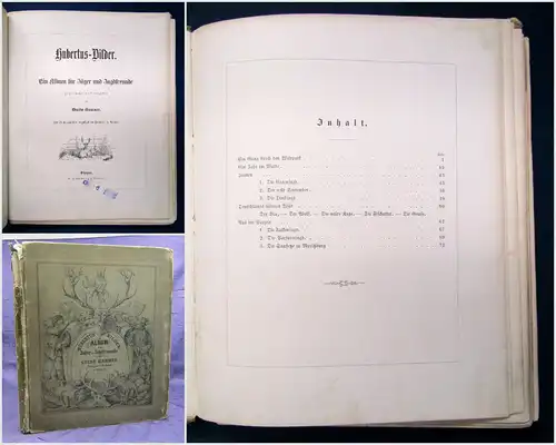 Hammer Hubertus Bilder 1856 selten Erstausgabe Album für Jäger & Jagdfreunde sf