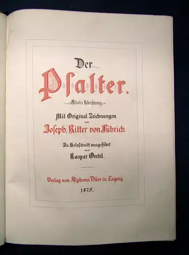 Der Psalter 1875 mit Zeichnungen von Führich & Holzschnitte von Oertel sf