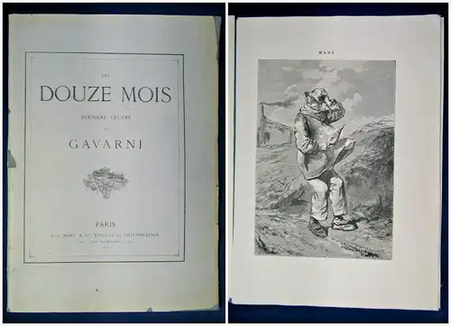 Garvani Les Douze Mois (Die 12 Monate) 1869 12 Holzstiche Geschichte sf