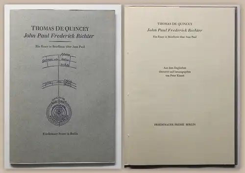 DeQuincey John Paul Frederick Richter Essay 1991 Pressendruck Friedenauer xz