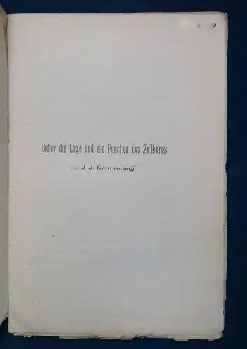 Gerassimoff Ueber die Lage und die Function Des Zellkerns 1900 unaufgesch. js