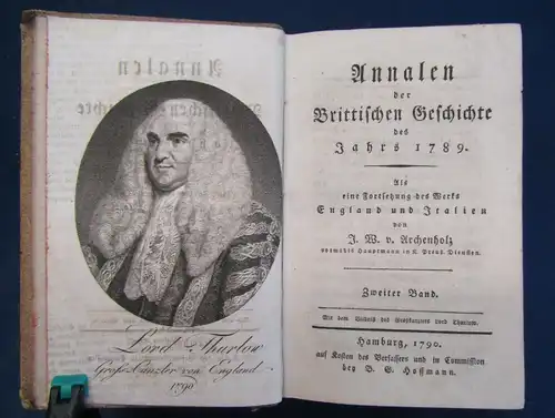 Archenholz Annalen der Brittischen Geschichte 2. und 3. Bd 1790 Fortsetz. js