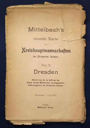 Mittelbachs neuste Karte der Kreishauptmannschaften Blatt II. Dresden um 1903 sf