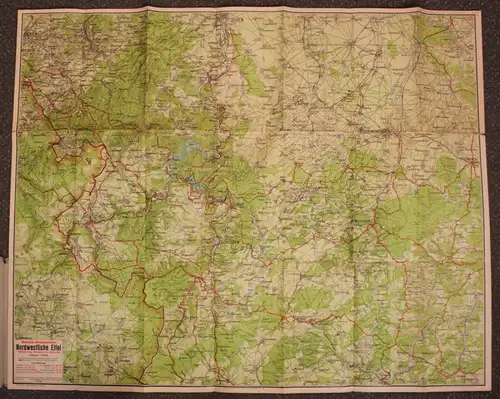 Pharus-Plan Eifel um 1925 Maßstab 1:80000 Stadtplan mit Straßenverzeichnis sf