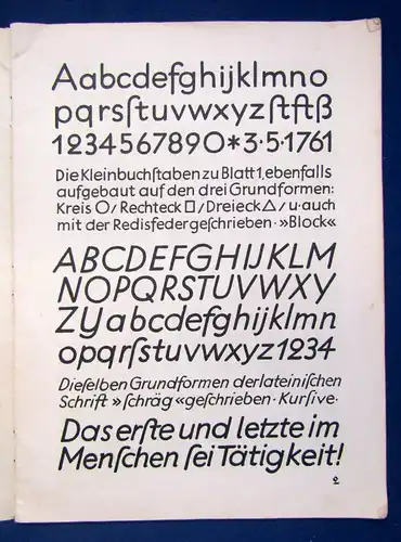 Hampel Schriftschreiben wichtigste deutsche u. lateinische Schriften um 1925 js