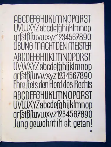 Hampel Schriftschreiben wichtigste deutsche u. lateinische Schriften um 1925 js