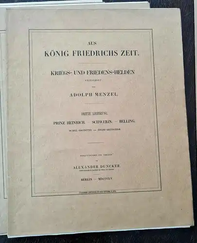 Friedrich II. von Preussen Aus König Friedrichs Zeit. 4 Lieferungen 1854/55 sf