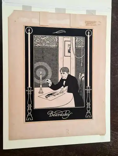 Carl S. Junge - Beardsley am Zeichen - Feder und weiße Gouache auf Karton sf