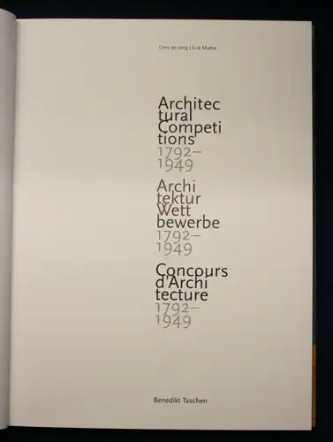 Jong Architectural Competitions 192- 1949, 1950- Today 1994 Architektur js