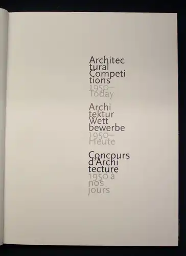 Jong Architectural Competitions 192- 1949, 1950- Today 1994 Architektur js