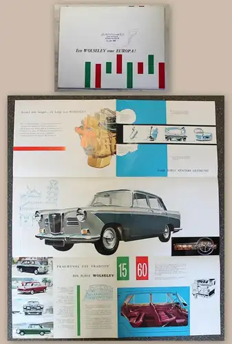 Werbeplakat Poster Broschüre Wolseley 15/60 Automobil um 1960 Oldtimer xz