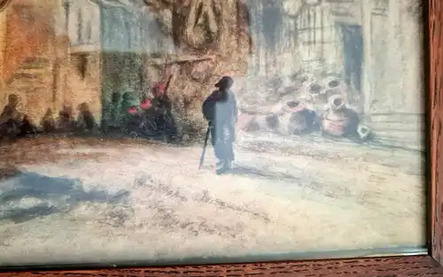 Aquarell und Feder über Graphitstift auf Pappe von Hildebrandt "Cairo" 1860 sf