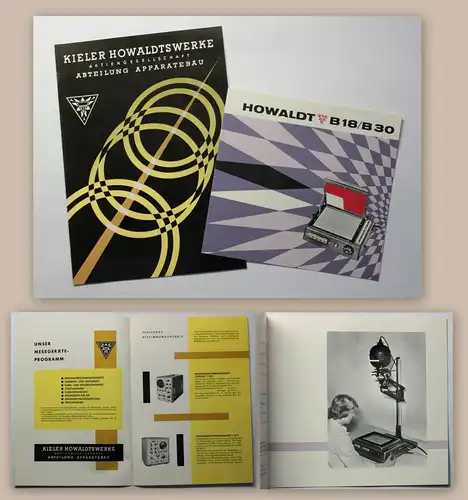 2 Orig. Prospekte Broschüre Kieler Howaldtswerke Messgeräte Programm um 1965 xz