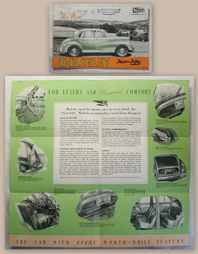 Werbeplakat Poster Broschüre Wolseley Four-Fifty 4/50 Automobil um 1950 Oldtimer