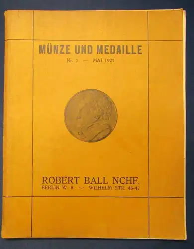 Münze und Medaille Nr.7 Mai 1927 Medaillen auf Privatpersonen 40 J. Bestehen js