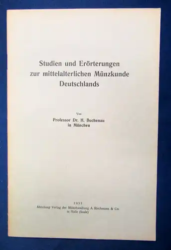 Buchenau Studien und Erörterungen zur mittelalterlichen Münzkunde 1933 js