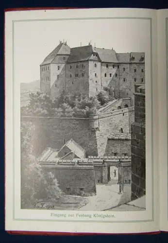 Leporello Festung Königstein in Sachsen 1925 Sachsen Ortskunde Landeskunde js