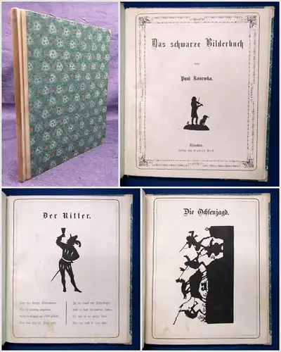 Konewka Das schwarze Bilderbuch 1874 mit 13 Textholzschnitten nach Silhouette sf