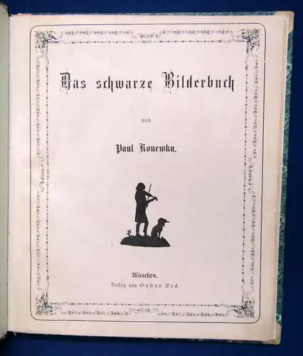 Konewka Das schwarze Bilderbuch 1874 mit 13 Textholzschnitten nach Silhouette sf