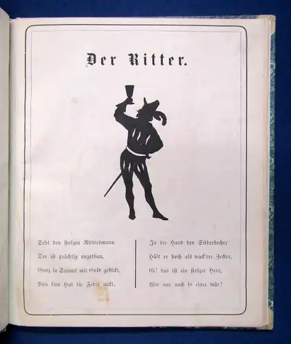 Konewka Das schwarze Bilderbuch 1874 mit 13 Textholzschnitten nach Silhouette sf