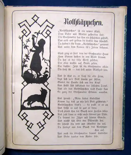 Konewka Das schwarze Bilderbuch 1874 mit 13 Textholzschnitten nach Silhouette sf