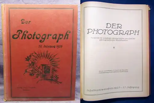 Der Photograph Fachblatt f. sämtliche Photographen u. Händler 1927 37.Jahrg. js