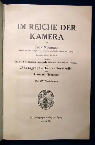 Naumann Im Reiche der Kamera " Photographischer Zeitvertrieb" 249 Abb. 1912 js