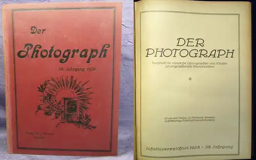 Der Photograph Fachblatt f. sämtliche Photographen u. Händler 1928 38.Jahrg. js