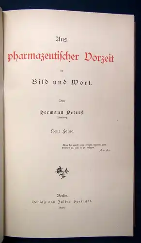 Peters Aus pharmazeutischer Vorzeit 2 Bände Bildband Wissen Wissenschaft  js