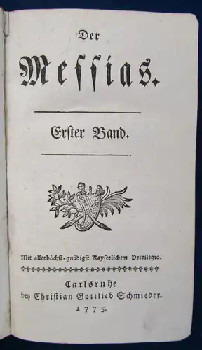 Der Messias 4 Bände in 2 komplett alles 1775 Christentum Glaube Gott js