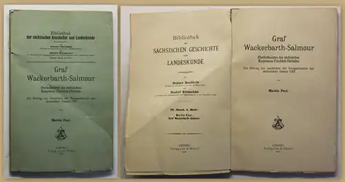 Paul Graf Wackerbarth Salmour 1912 Geschichte Landeskunde Sachsen Geografie sf