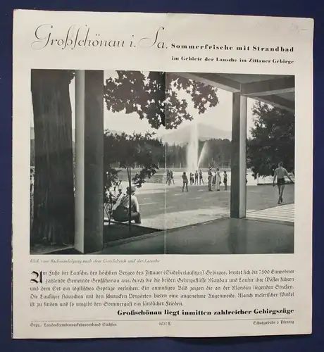 Original Prospekt Grosschönau 1937 Ortskunde Sachsen Saxonica Geschichte sf