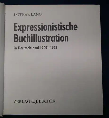 Lang Expressionistische Buchillustration in Deutschland 1907-1927 Kunst js