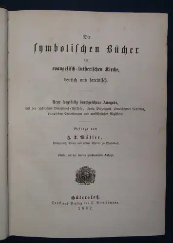 Müller Die symbolischen Bücher der evangelisch- Lutherischen Kirche 1882 js