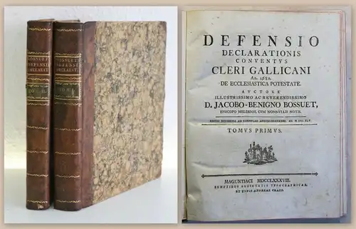 Bossut Defensio Declarationis Conventus Cleri Gallicani 1788 Protestantismus xz