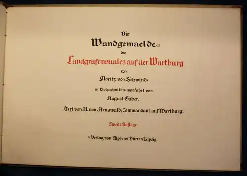 Arnswald Die Wandgemälde des Landgrafensaales auf der Wartburg 1870 Kunst sf