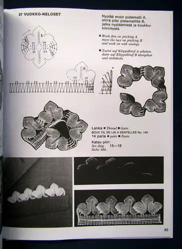 Kortelahti Rosen in Klöppelspitze 2000 Handarbeit Handwerk Technik Hobby sf